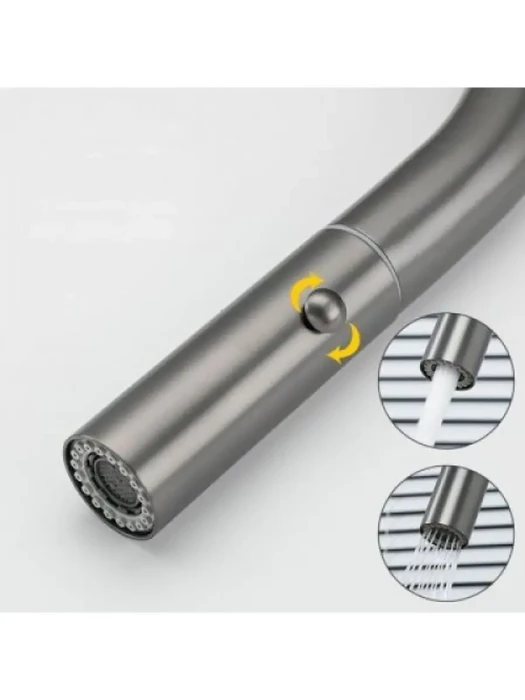 Смеситель для кухни Gappo G4398-45 однорычажный, нержавеющая сталь, сатин
