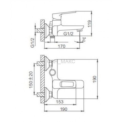 Смеситель для ванны Frud R32123 Frud