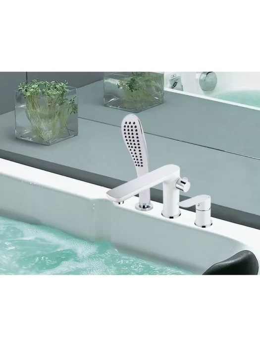 Смеситель для ванны Gappo G1148, PVD покрытие, керамический картридж, белый