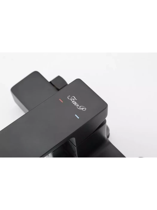 Смеситель Faop A2209-6 для ванны с душевой лейкой, черный, матовый, поворотный излив, аэратор