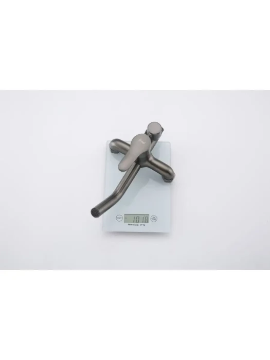 Душевая стойка со смесителем Frap F24011-9 с тропическим душем, цвет оружейная сталь