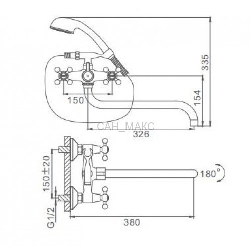 Смеситель для ванны Frap F2619-2