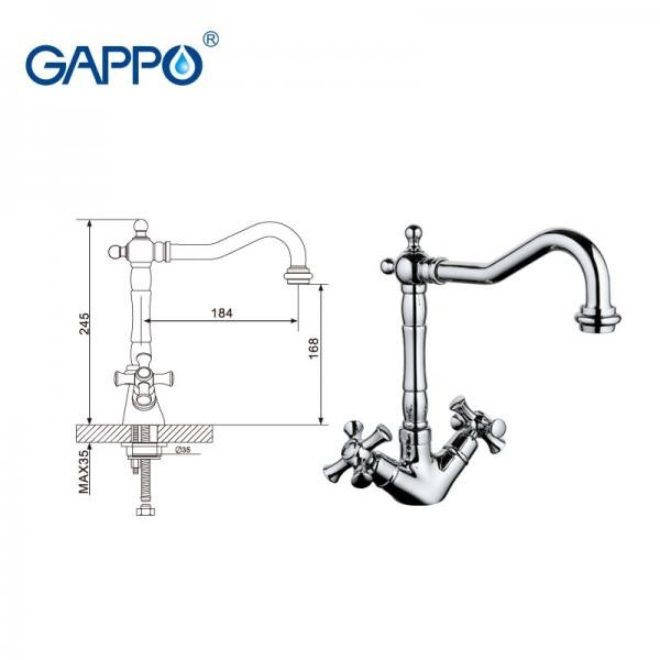 Смеситель для кухни Gappo G4042