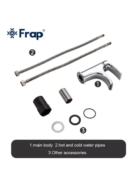 Смеситель для раковины Frap F1069, однорычажный, фиксированный излив, хром