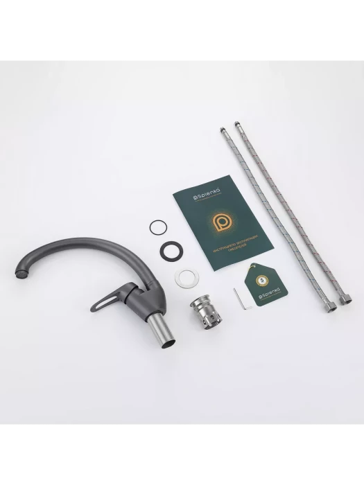 Смеситель для кухни S202.41.07, нержавеющая сталь, поворотный излив