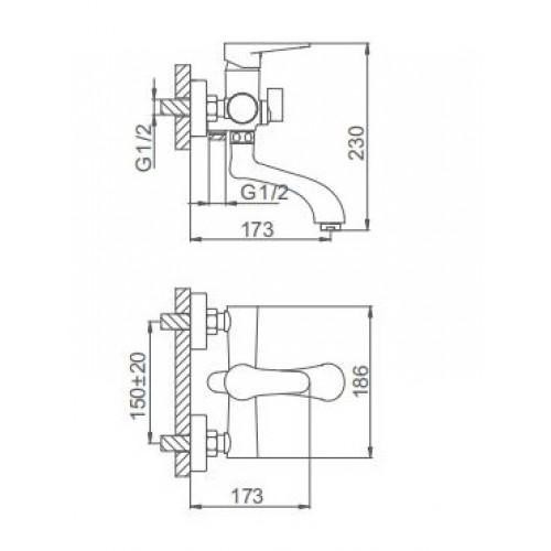 Смеситель для ванны Frud R32150