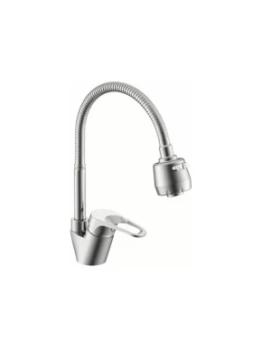 Смеситель для кухни Splenka, S202.47.05, нержавеющая сталь, поворотный излив, аэратор, серый