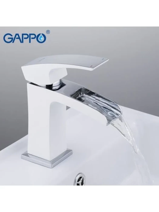 Смеситель Gappo Jacob G1007 для раковины, латунь, белый, хром