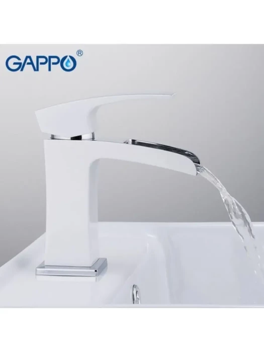 Смеситель Gappo Jacob G1007 для раковины, латунь, белый, хром