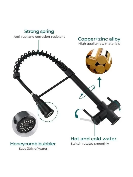 Смеситель для кухни Gappo G4398-66 чёрный