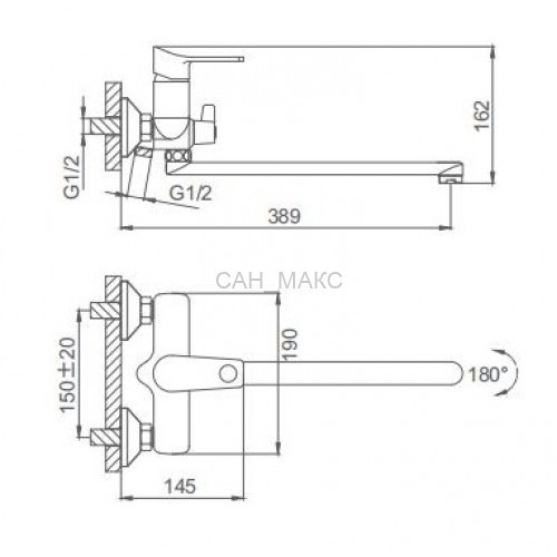 Смеситель для ванны FRUD R22120 Frud