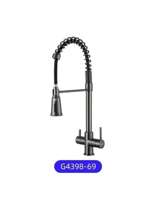 Смеситель для кухни Gappo G4398-69 оружейная сталь