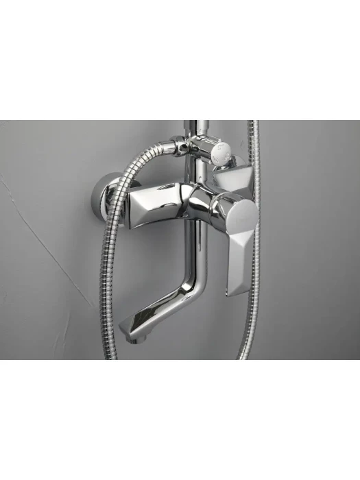 Душевая стойка со смесителем Frap F2418 с тропическим душем, хром