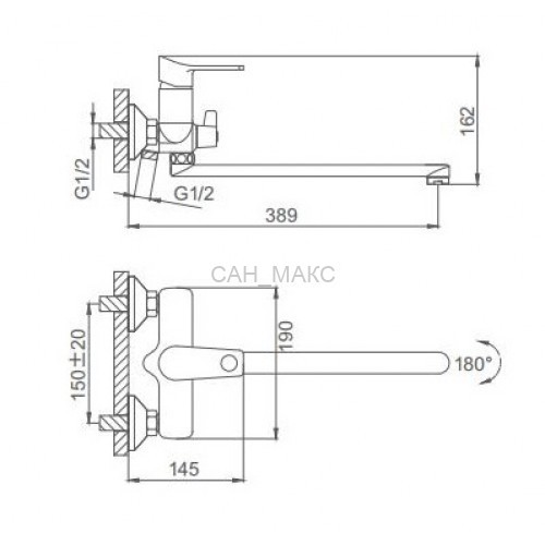 Смеситель для ванны FRUD R22121 Frud