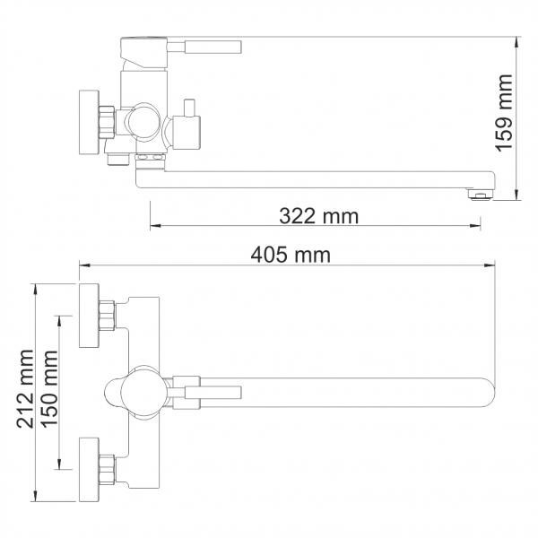Смеситель для ванны Wasserkraft 4102L