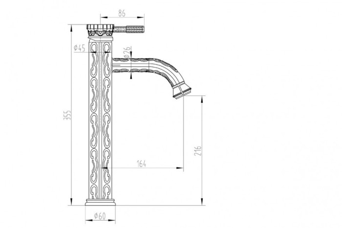 Смеситель для умывальника ZORG Zorg Antic (A 121U-BR)