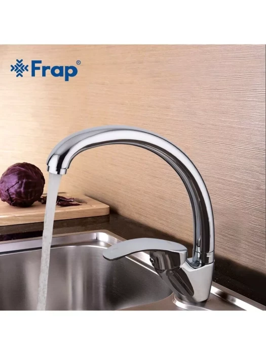 Смеситель для кухни Frap F4136-B, однорычажный, поворотный излив, хром