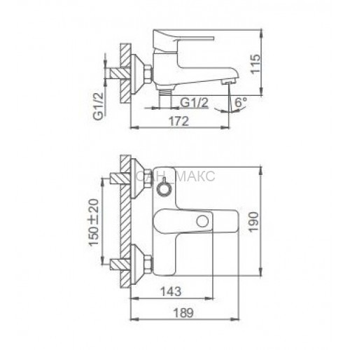 Смеситель для ванны FRUD R32120