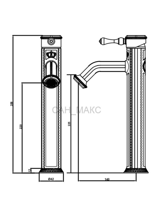 Смеситель для раковины Antik 010201 Br