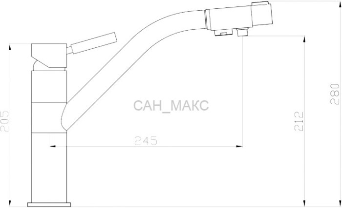 Смеситель для кухонной мойки ZORG Sanitary  (ZR 401 KF  NICKEL)