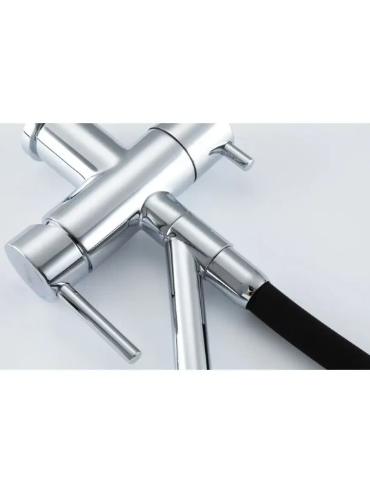 Смеситель для кухни Gappo G4398-80 с гибким изливом, латунь, хромированный,  черный