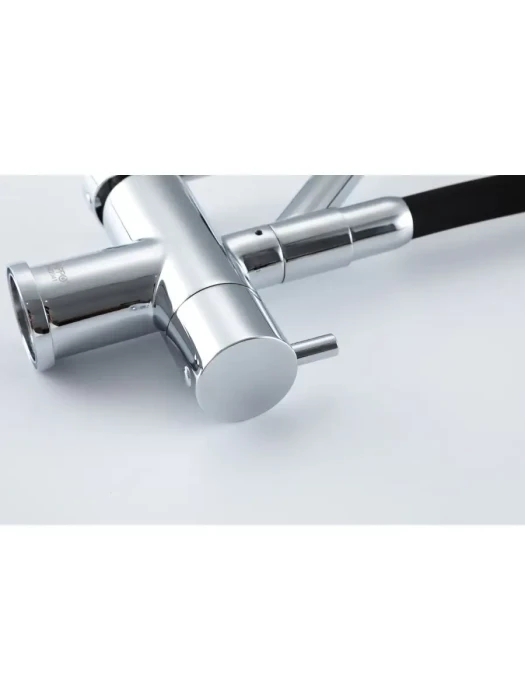Смеситель для кухни Gappo G4398-80 с гибким изливом, латунь, хромированный,  черный