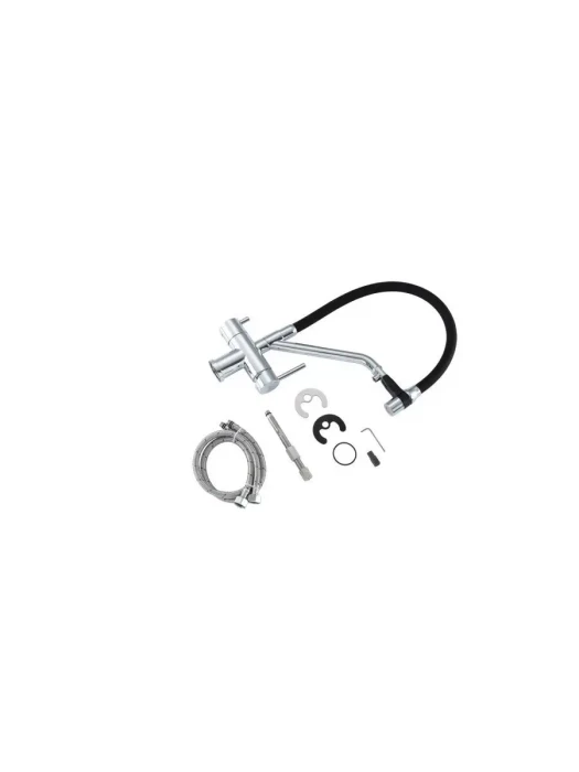 Смеситель для кухни Gappo G4398-80 с гибким изливом, латунь, хромированный,  черный