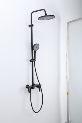 Душевая стойка с тропическим душем Frap F24201-6 алюминий, черный
