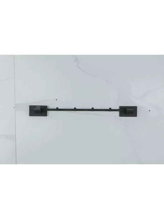 Вешалка Gappo G0716-46 настенная, с четырьмя крючками, латунь, черный матовый