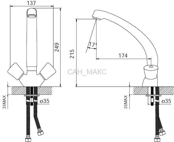 Смеситель для раковины IDDIS Praktic (59602B1+Z03)