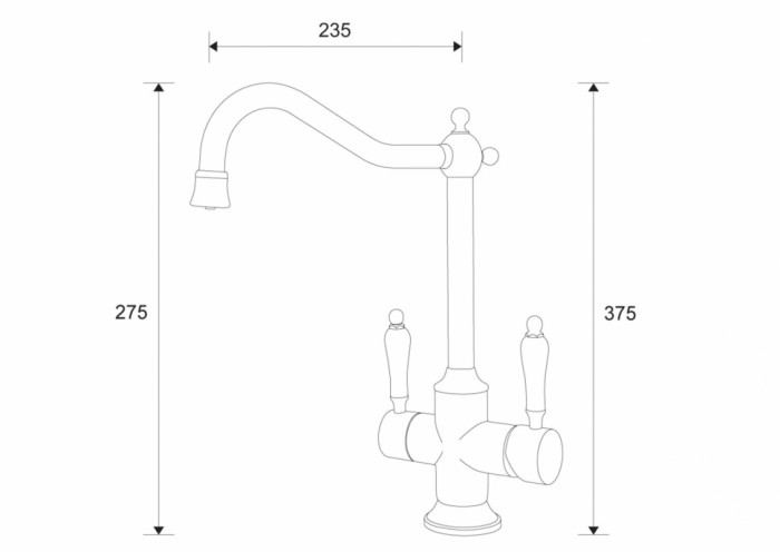 Смеситель для кухни под фильтр ZORG Zorg Sanitary (ZR 344 YF BR)
