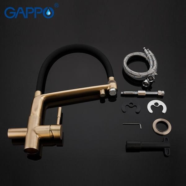 Смеситель для кухни с гибким изливом с подключением к фильтру Gappo G4398-8