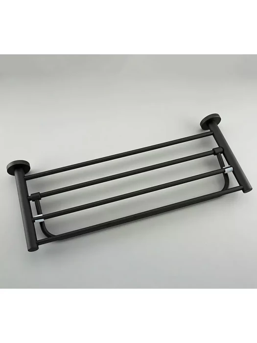 Полка для полотенец Frap F30224, 60 см, нержавеющая сталь, черный