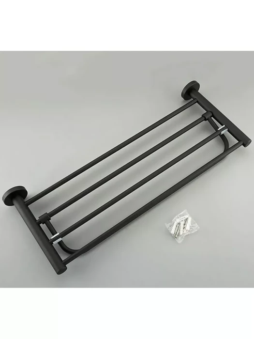 Полка для полотенец Frap F30224, 60 см, нержавеющая сталь, черный