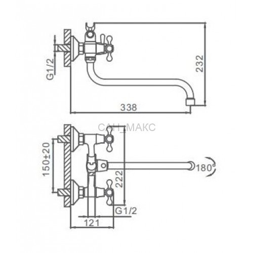 Смеситель для ванны Frap F2708