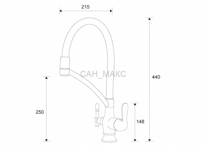 Смеситель для кухни под фильтр ZORG Zorg Sanitary (ZR 346-8 YF)