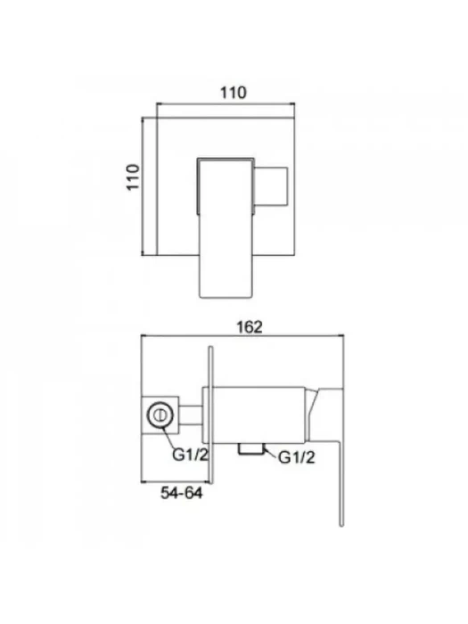 Смеситель с гигиеническим душем Frap F72802-6 встраиваемый, чёрный