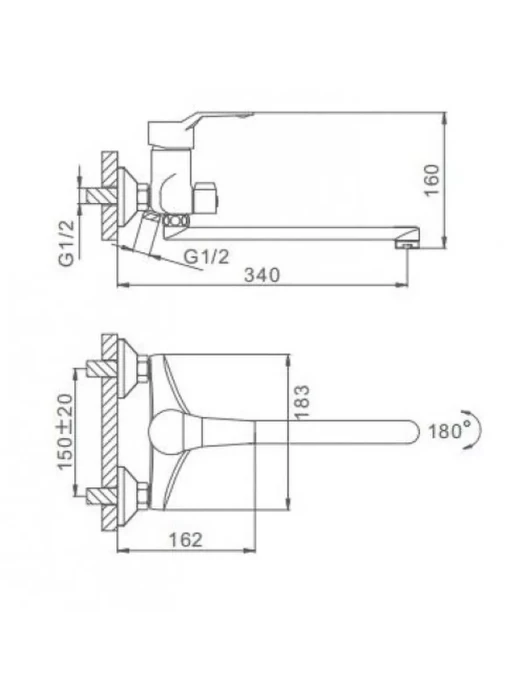 Смеситель для ванны Frap F22063 с душевой лейкой, однорычажный, хром